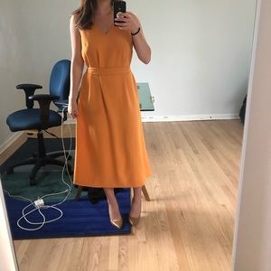 Ann Taylor belted orange dress